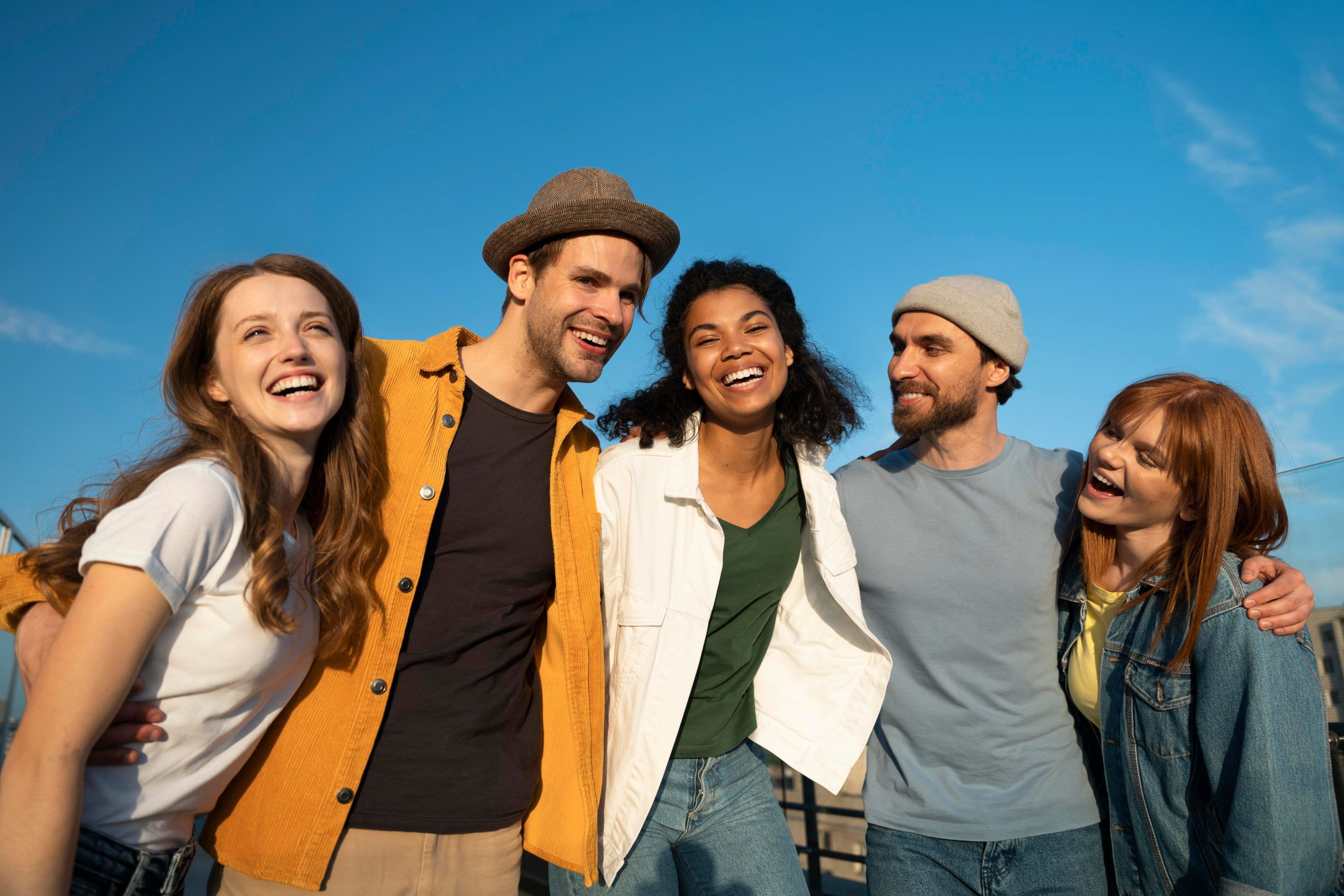 Group of young adults smiling