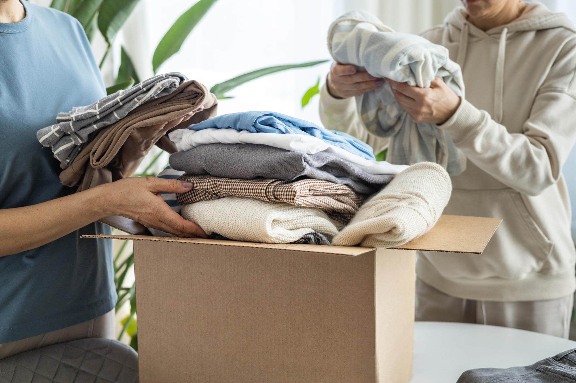 People donating clothes