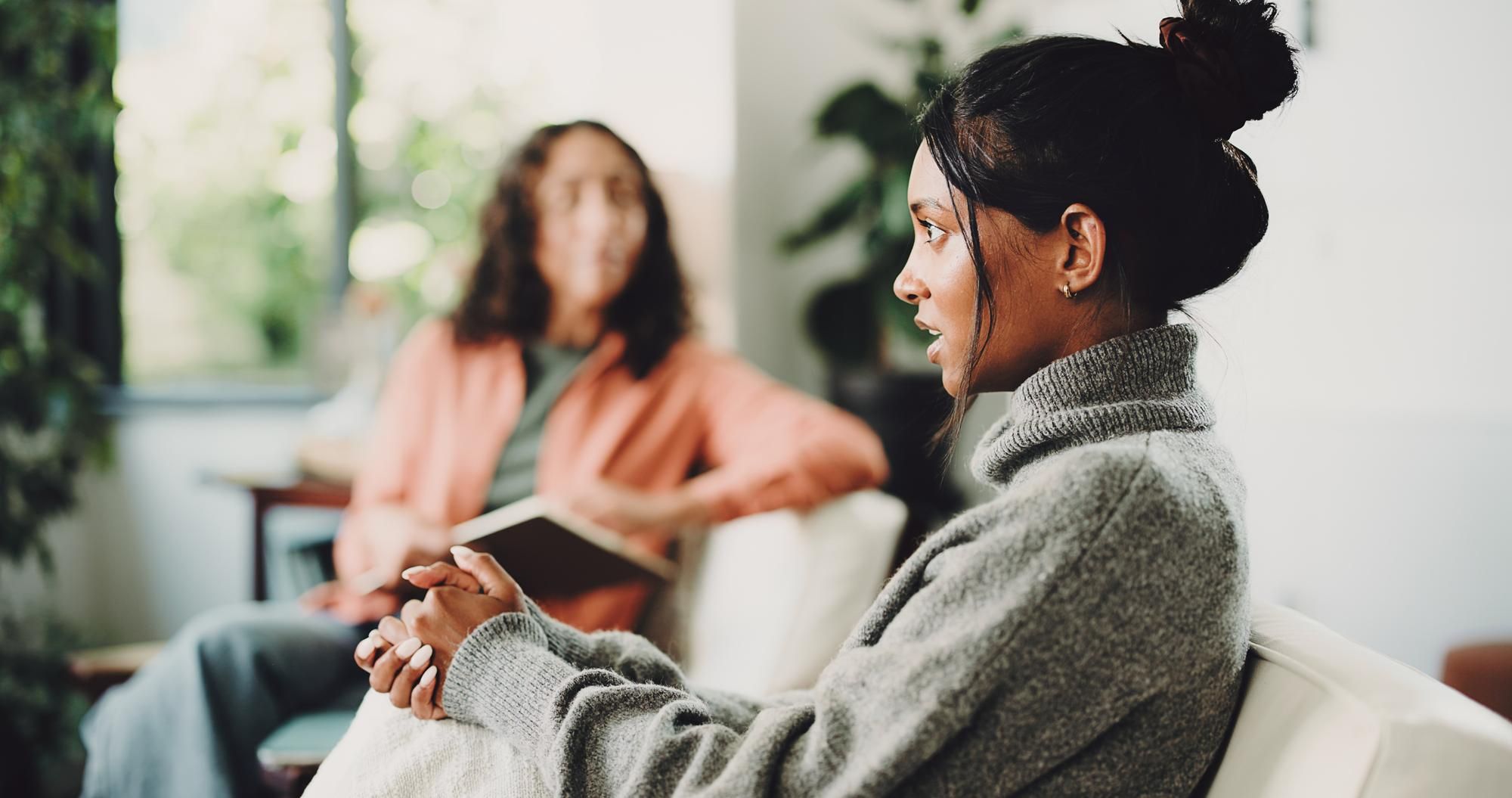 Person talking with therapist